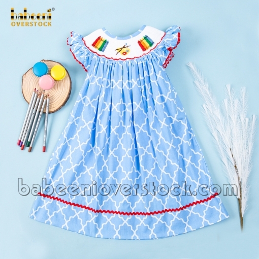 Lovely drawing tool smocked dress - BB1126