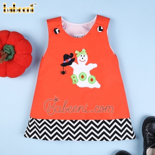 Halloween appliqued dress for baby girls– BB809