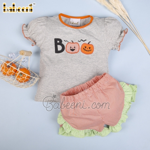 Nice Boo applique girl set clothing – BB2712