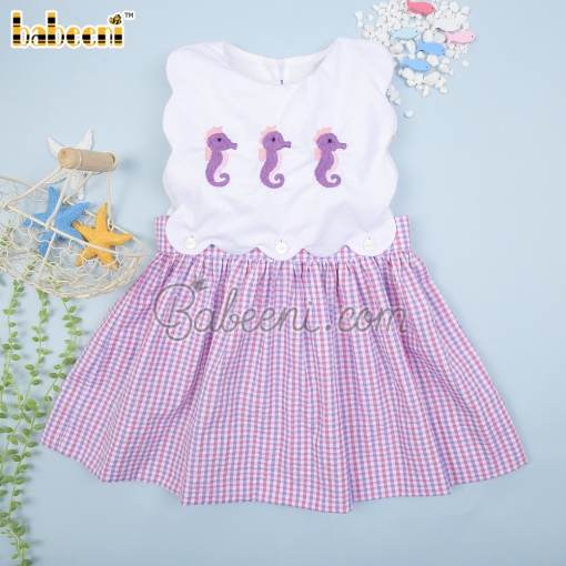 Seahorse embroidery baby girl dress – BB3037