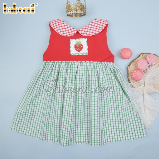 Strawberry hand smocked baby girl dress – BB3038