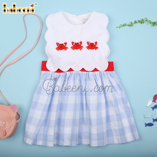 Crab crochet girl baby dress – BB3057