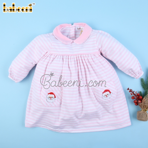 Santa Clause crochet dress for little girls - BB3096