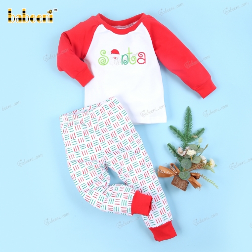 Santa applique boy clothing set - BB3123
