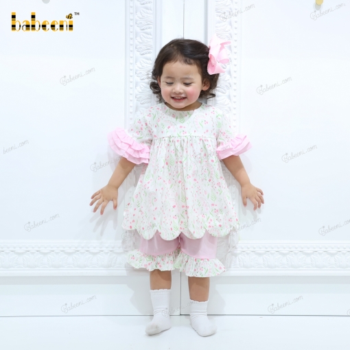 Lily floral printed girl two piece set – BB3080