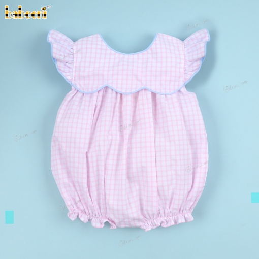 Belted Bubble Pink And Blue Lines For Girl - BB3381
