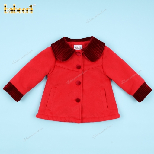 Girl Wool Red Coat - BB3376