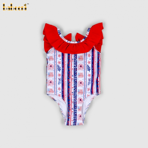 Starry Stripe Ruffle Swimsuit – BB3551
