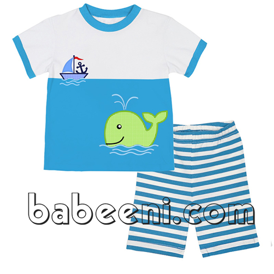 Whale sailing boat outfit - BB541 