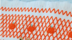 HOW TO EMBROIDER PUMPKIN PATTERNS ON SMOCKED FABRIC