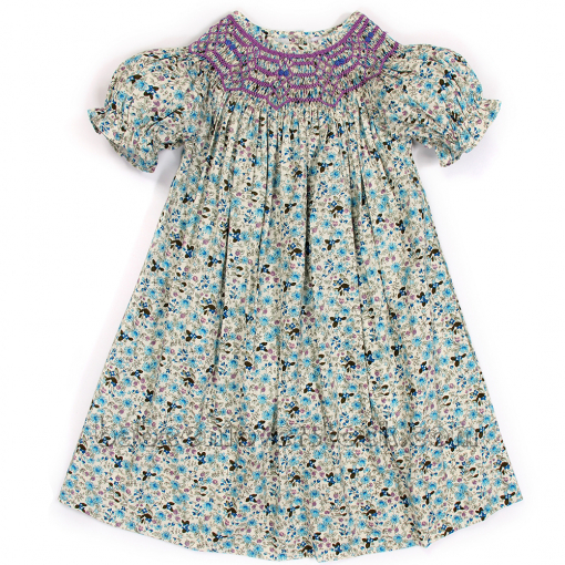 Beautiful smocked floral dress - BB1256A