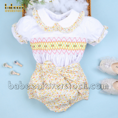 Floral geometric smocked girl clothing - BB2392 floral-geometric-smocked-girl-clothing---bb2392