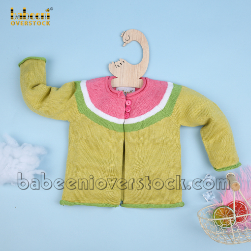 Hand embroidery colorful girl sweater - BB2401C