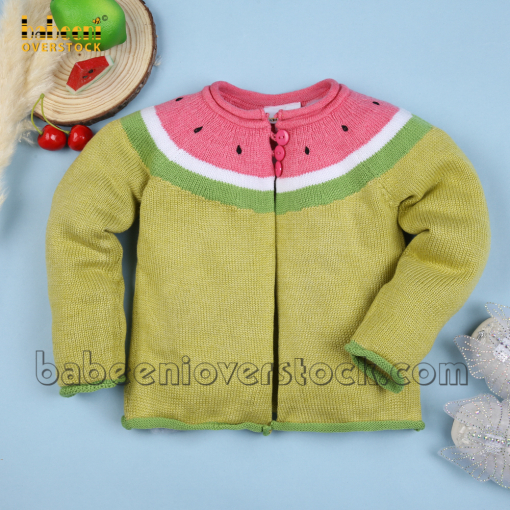 Hand embroidery watermelon girl cardigan - BB2402