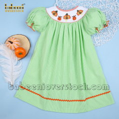 Smocked turkeys thanksgiving lime gingham dress - BB1998 smocked-turkeys-thanksgiving-lime-gingham-dress