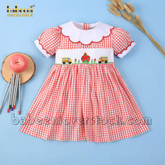 School bus hand smocked girl dress - BB1435 school-bus-smocked-dress