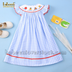 Back to school girl smock dress blue check - BB2156 back-to-school-girl-smock-dress-bb2156