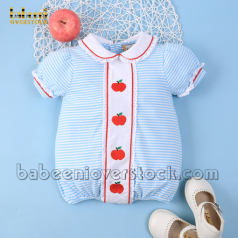 Red apple girl bubble blue stripe knit - BB2162 red-apple-girl-bubble-blue-stripe-knit-bb2162
