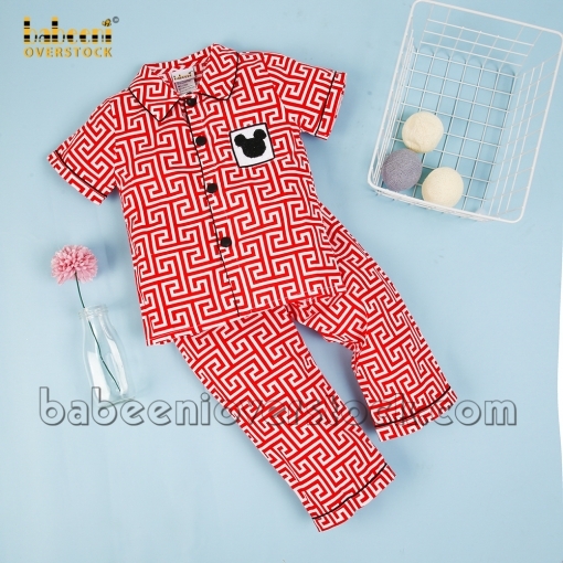 Nice Mickey smocked pajamas for boy - BB1216C
