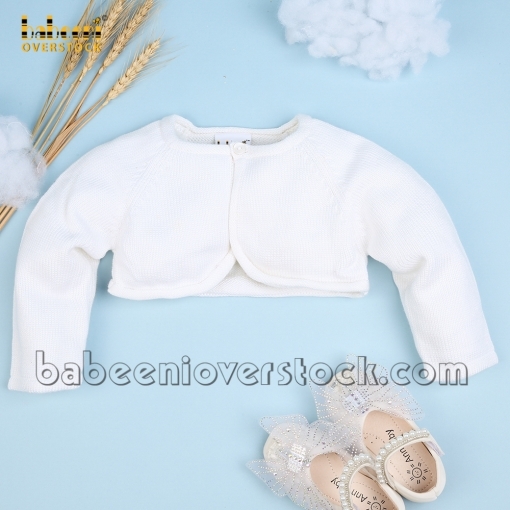 Stunning white plain cardigan for little girls - BB2406G