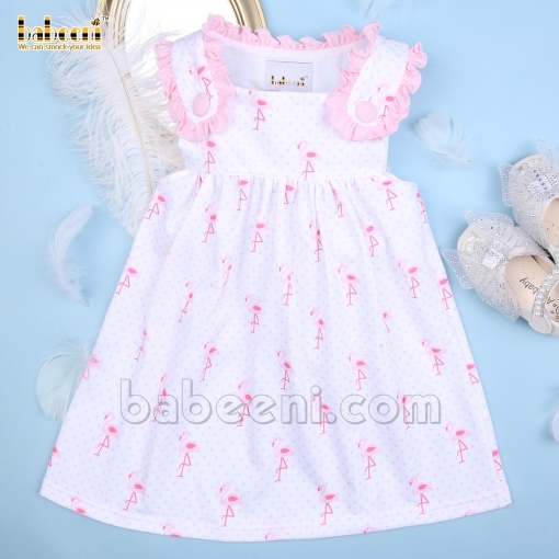 Flamingo dress for little girl - BB2504