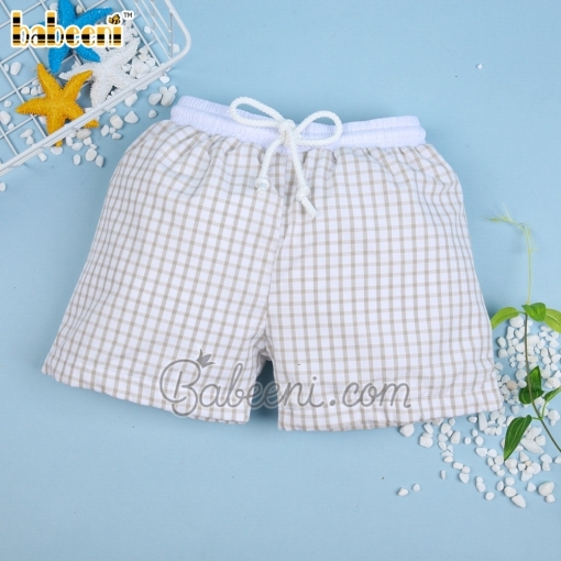Cute khaki windowpane swimwear for little boys – BB2524