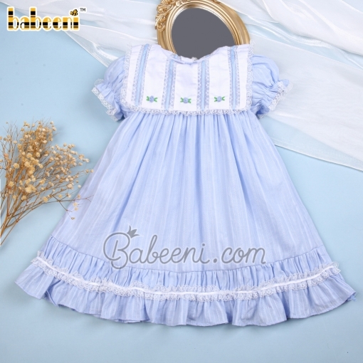 Floral hand-embroidered little girl dress-BB2586