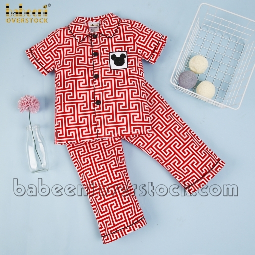 Nice Mickey smocked pajamas for boy - BB1216