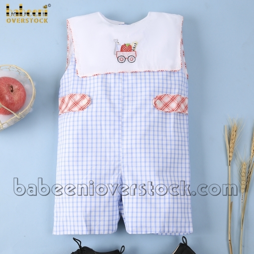 School stationery hand embroidered shortall - BB1428