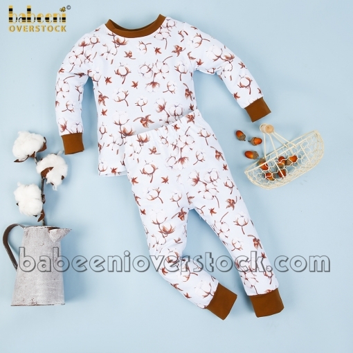 Printed cotton flower boy sleepwear set - BB2294A
