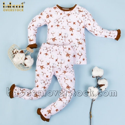 Printed cotton flower girl sleepwear set - BB2296