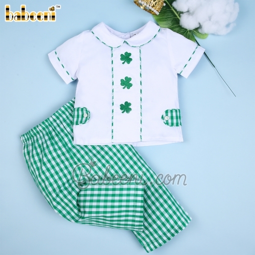 Clover hand embroidery boy set - BB1390B