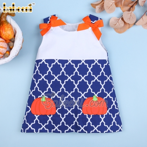 Lovely pumpkin applique dress - BB1063