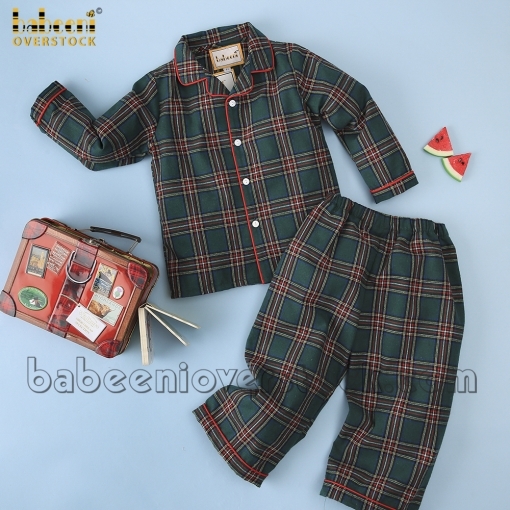 Green flannel boy sleepwear - BB2333