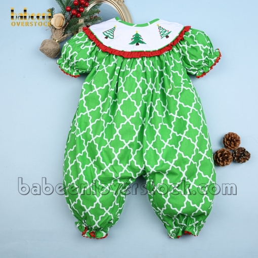 Christmas tree hand embroidered long bubble - BB1343