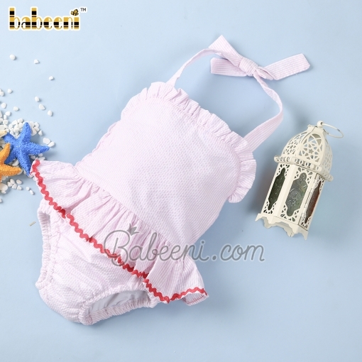 Cute pink plain swimwear for baby girl - BB1045 A