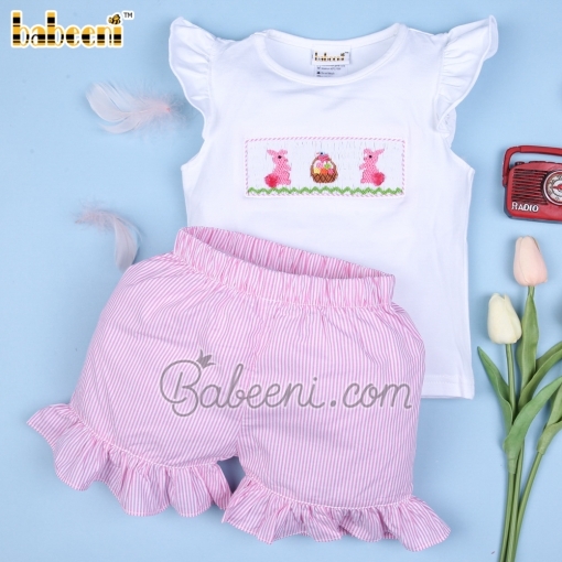 Lovely Bunny girl smocked set - BB1161E