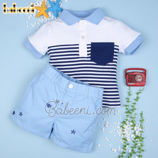 Machine embroidery boy outfit - BB1556