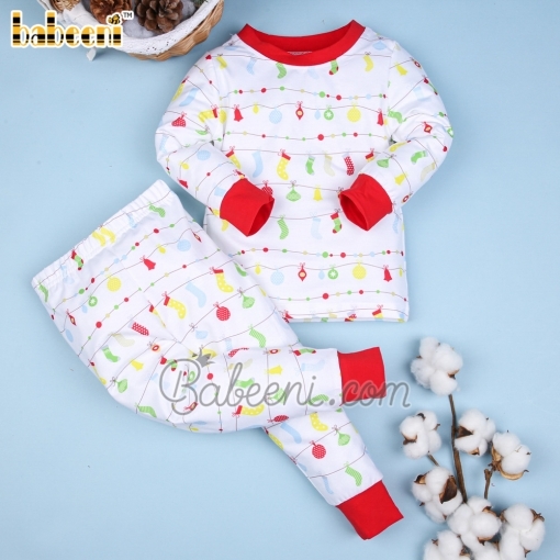 Printed Christmas gift boy sleepwear set - BB2301