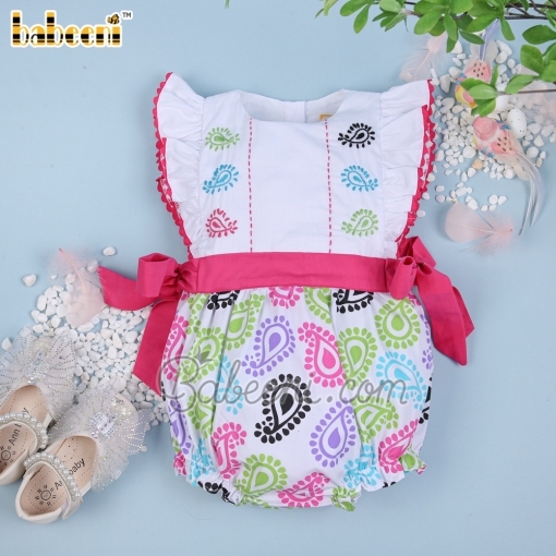 Paisley embroidered girl bubble - BB1682