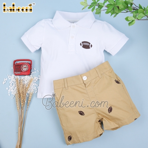 Nice rugby embroidery boy outfit - BB1557