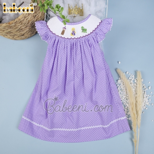 Hand smocked lighthouse, princess bishop dress  - BB2362A