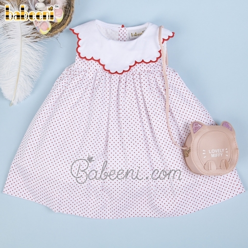 Lovely scallop baby plain dress - BB2648