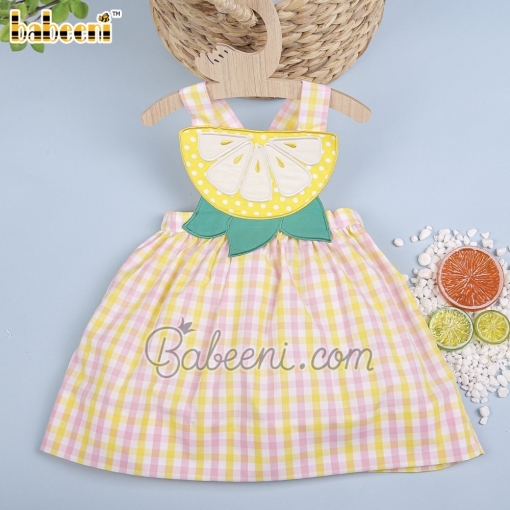Yellow lemon applique dress – BB2729