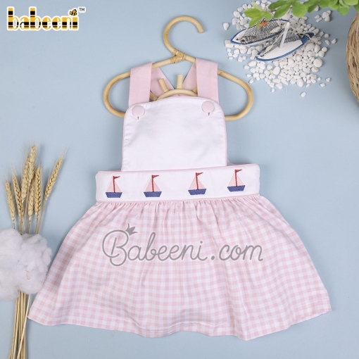 Sailboat embroidery baby dress  – BB2739