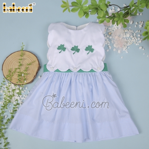 Lucky leaf embroidery girl dress  – BB2690