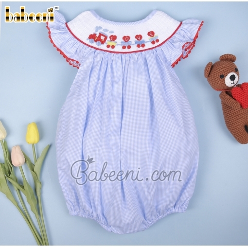 Train of Love smocked baby bubble  – BB2824