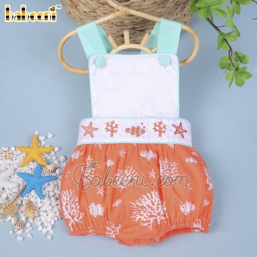 Sea living coral embroidery girl bubble  – BB2878