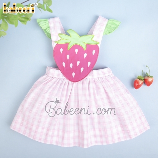 Strawberry applique baby dress – BB2851