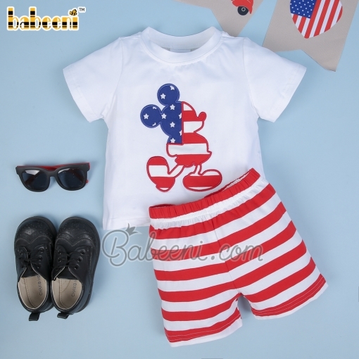 Handsome applique outfit for Independence Day - BB1265